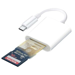 SD�J�[�h���[�_�[ �ƊE�V�� iPhone17�Ή� �^�C�vc 2in1 SD/TF�J�[�h�J�������[�_�[ SD/SDHC/SDXC/RS-MMC�J�[�h�p USB3.0 OTG�@�\ �o�����f�[�^�]�� �f�W�J�� �X�}�z�]�� iPhone17/iPhone16/iPhone15/iPad