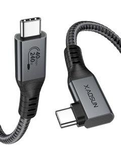 XAOSUN USB4 �P�[�u�� Thunderbolt 4 �Ή� L�� 240W PD3.1�}���[�d USB-IF�F�� 40Gbps 8K@60Hz �f���o�� macbook pro ipad pro xperia Type c���@��Ή� 1M �O���[