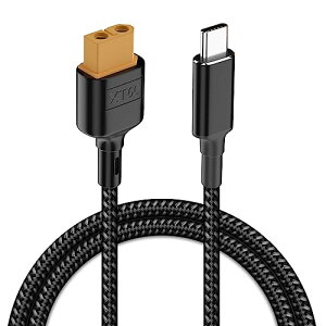 Poyiccot XT60 USB-C �ϊ��P�[�u���APD 100W �^�C�v-C to XT60 �[�d �P�[�u�� �h���[���A���z�d�r�A�ԗ��A�����R���ߋ� �d���p, 50cm