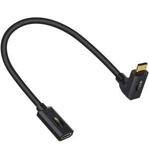 Poyiccot USB C �����P�[�u�� �Z���A30cm L�^ USB4 �����P�[�u�� 240W/5A �}���[�d& 40Gbps�����]��& 8K�f���o�� USB Type C �����P�[�u�� L���AThunderbolt 4 �����P�[�u��MacBook/iPhone/Switch�Ή�(���Ȃ�)
