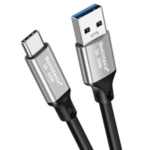 USB A to USB C �P�[�u�� 3.2 �}���[�d0.2m/0.3m/0.5m/1m/2m60W 10Gbps�f�[�^�`�� �W��PD ���ׂĂ�type-c�f�o�C�X�ɑΉ� PQ085 (0.2m)