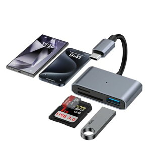Viviber SD�J�[�h���[�_�[ type-c �������J�[�h���[�_�[ 3in1 USB/SD/TF�ϊ��A�_�v�^ 0TG�@�\ �ݒ�s�v �ʐ^/�r�f�I �����`�� �o�����]�� �J�������[�_�[ iPhone16/iPhone15/�^�C�vC �X�}�z/MacBook/PC/Galaxy/Andro