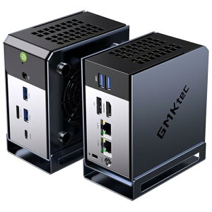 GMKtec AI Mini PC AMD Ryzen AI 9 HX-370�i�ő�5.1GHz 12�R�A/24�X���b�h�j���� 32GB LPDDR5X 7500MHz + 1TB PCIe 4.0 SSD Windows 11 Pro�Ή� 3���8K�o�� �f���A��2.5Gbps LAN�EWiFi 6�EUSB4�EOculink�|�[�g �É��݌v EVO-X1