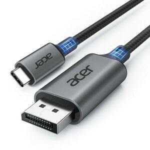 Acer USB C DisplayPort �P�[�u�� Type-C �f�B�X�v���C�|�[�g �ϊ�4K@60Hz �f���o��Thunderbolt 5/4/3 �Ή� [�P�����ʐM] �i�C�����҂� �^�C�vC DP �ϊ��A�_�v�^ �m�[�g�p�\�R���E�^�u���b�g�EiPhone 17/16/15 Pro/Pr