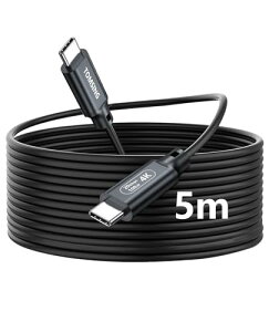 TOMSING USB C to C �P�[�u�� 5m Type C �P�[�u�� PD�Ή�100W �}���[�d USB3.2 Gen2 20Gbps �����f�[�^ for iPhone 15/16/Matebook/iPad/Xperia/iPad/MacBook Pro/Galaxy S24/���̑� Android �� USB-C�@��Ή��iPQ099�j�C5m�j