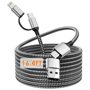 ���C�g�j���O/�^�C�vc �[�d�P�[�u�� 5M iphone �[�d�P�[�u�� 4in1 Type C to Lightning�P�[�u�� �A�C�t�H���[�d�� �}���[�d iPhone17 16 15 14/iPhone 15 Pro MAX, iPad Pro,Samsung Galaxy S25 /S24/S23/S22/S21/S20,Sony���@���
