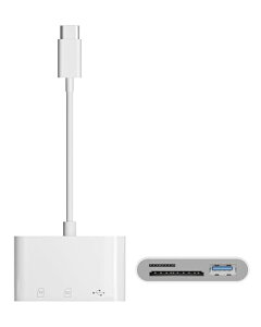 2026 �N�V����SD �J�[�h���[�_�[ 3 �|�[�g�Ή� Type-C USB3.0 �o���������`�� OTG �@�\�t�� SD/TF�J�[�h�A�_�v�^ �ݒ�s�v iPhone15/iPhone16/iPad/iOS/Android/Windows�Ή�