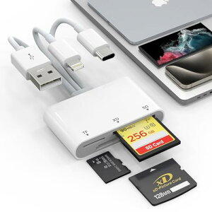 SD�J�[�h���[�_�[ 2025�V�o��3 in1 Lightning/Type C/USB A- SD/TF(Micro SD)/XD�������J�[�h���[�_�[ �o���� �����`�� �ݒ�s�v �ʐ^/�r�f�I 0TG�@�\ iPhone 16/15/15 Plus/15Pro/Pro Max, MacBook Pro/Air, iPad, iMac, Android
