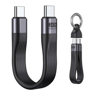VAFOTON 240W USB4.0�Ή� USB C�P�[�u�� 13cm ���Z ���t�� �����^�ѕ֗� PD3.1�}���[�d 8K60Hz �f���o�� 40Gbps �����f�[�^�]�� Thunderbolt3/4�Ή� 1Phone16 15 MaBook 1Pad SteamDeck VR�p �u���b�N