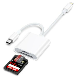 GAEF 2 in 1 SD�J�[�h���[�_�[ Type-C & iPhone SD/TF�ϊ��A�_�v�^ 1��2�� Lightning �� usb C ���Ή� �����f�[�^�]�� �ݒ�s�v �^�C�vC - SD �O�t�������[ �́[�h�J�������[�_�[ �ʐ^/�r�f�I/����/�t�A�C�� �V