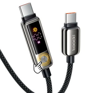 toocki usb c �P�[�u�� 100W �^�b�`�œ_���E���� touch�� �d�͕\�� �f�B�X�v���C�@�\���� PD �^�C�vc �}���[�d typec �����x�i�C�����҂� iPhone 17/iPhone 16/iPhone 15/Plus�AMacBook Air/Pro�AGalaxy�ASwitch�Ȃ�USB-C
