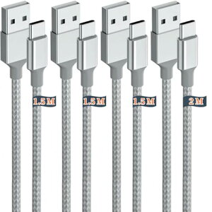 GONGXIFACAI iphone �[�d�P�[�u�� �^�C�vcMFi�F��1.5m+1.5m+1.5m+2m 4�{�^�C�vc �P�[�u�� Type C 3A�}���[�d QC3.0�Ή� �}���[�d PD�Ή� �i�C�����҂� �f���h�~iPhone 16/15 Sony Xperia Nintendo Switch/GoPro ���̑�Android