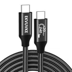USB C to C �P�[�u�� 1M 240W�}���[�d8K@60Hz/ 4K@120Hz�f���o��USB 3.2 Gen 2x2 20Gbps �����f�[�^�]�� �o���� Thunderbolt4/3�݊� �i�C�����҂ݑϋv�݌v Type C �P�[�u�� �f���o�� iPhone 17/16/15 �V���[�Y/MacBook Pro/iPa