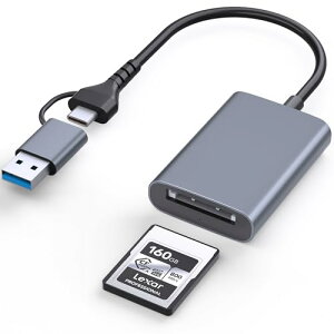 CFexpress Type-A��pCFexpress Type A �J�[�h���[�_�[ 10Gbps USB3.2 Gen2 USB-C/USB-A 2-in-1 �^�C�v A CF express A �A�_�v�^�[ Windows/Mac/Linux/Android/IOS �ƌ݊������� �A���~���� ���M���D��� �������[�J�[�h���[�_