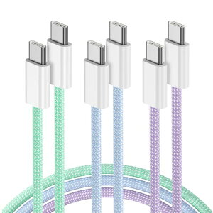 USB C �P�[�u�� �^�C�vc 2m/3�{�Z�b�g PD�v���g�R�� 60W�}���[�d (USB C to C �P�[�u��) iPhone17/16/15 �Ή� iPad Pro/Air/mini6�AMacBook Pro�ASamsung Galaxy