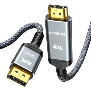 Highwings DisplayPort to HDMI �P�[�u��2m 4K��30Hz 2K@60Hz 1080P@120Hz �P�����`�� DP 1.2 to HDMI 1.4 �ϊ� �R�[�h ���ϋv�� ���j�^�[�A�v���W�F�N�^�[�AHDTV�A�f�X�N�g�b�v�APC�AHP�ADell �Ȃǂƌ݊������� �I�X�E