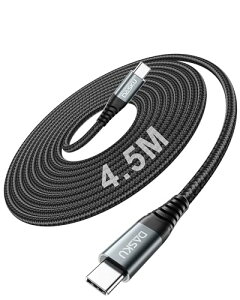 USB C �P�[�u�� 4.5M PD�Ή� 100W �����[�d USB Type C �P�[�u�� USBC �i�C�����҂� �f���h�~ iphone17/16/15�V���[�Y/iPad/MacBook Pro/Galaxy S24/Matebook/iPad/Xperia��USB-C�e��Ή�