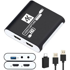 HDMI �L���v�`���[�{�[�h Switch�Ή� 4K �p�X�X���[�Ή� 1080P 60FPS USB 3.0 �����`�� �r�f�I�Q�[���L���v�`���[ �{�[�h PC/PS4/PS5/Xbox/Wii U/�E�F�u�J����/�X�}�[�g�t�H���Ή� Windows 7/8/10/11 Mac Linux Android 