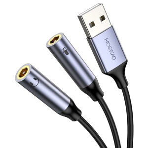 MOSWAG USB�I�[�f�B�I�A�_�v�^�A�X�e���IUSB�O���T�E���h�J�[�h�A3.5 mm�C���z���ƃ}�C�NTRS�W���b�N����Ή�Windows�A�m�[�g�p�\�R���A�f�X�N�g�b�vWindows�AMAC�ALinux�APC�APS5�APS4