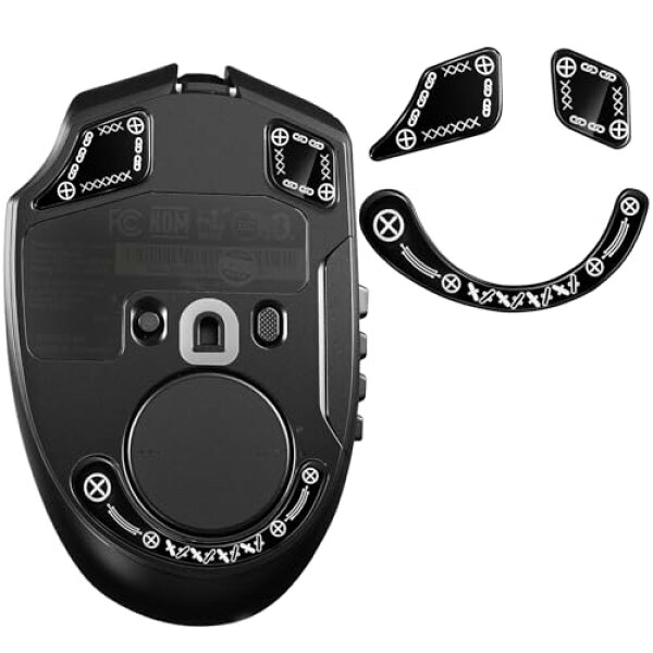 IMMOENUC マウスソール は Razer Naga V2 Pro に適合しますマウスフィート マウスのガラスフットパッド 2.5D円形デザイン 薄型 耐久性 低摩擦 ゲーミングマウスアクセサリー(十字パターン)