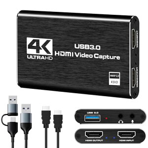 2025�ŐV�L���v�`���[�{�[�h Switch 1/2 �Ή� 4K HDMI �p�X�X���[ 1080P 60FPS USB 3.0 �����`�� ����x�� �r�f�I�Q�[���L���v�`���[ �{�[�h PC/PS4/PS5/Xbox/Wii U/�E�F�u�J����/�X�}�[�g�t�H�� Windows 7/8/10/11 Ma