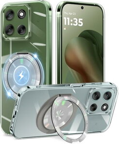 Cexitesuo For Motorola Moto G66J / G66Y 5G �P�[�X �N���A �����O�t�� 360°��]�X�^���h �ϏՌ� ���g���[��G66J �J�o�[ ���^ �y�� �l�C moto g66j �X�}�z�P�[�X ���� TPU �ԍڃz���_�[�Ή� (�N���A)