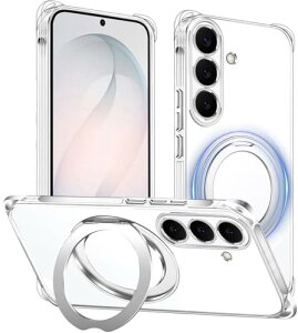Cexitesuo For Galaxy S26 Plus �P�[�X �N���A �����O�t�� 360°��]�X�^���h �c�����Ή� �ϏՌ� �M�����N�V�[ s26+ �J�o�[ �y�� ���^ �l�C galaxy s26 plus �X�}�z�P�[�X ���� TPU �l�����G�A�N�b�V�����\�� 