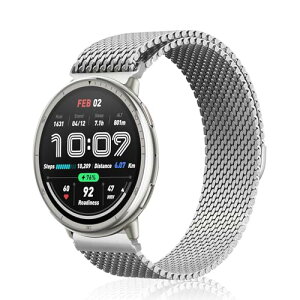 KiimLaa 20mm �o���h for Amazfit T-Rex 3 Pro 44mm/Active 2 Square/Amazfit GTS 4/4 Mini/GTS 3/2/2e/Amazfit Bip 3 Pro�Ή� �X�e�����X �����x���g �}�O�l�b�g �����o���h �ʋC ���b�V�� �ϋv�� Garmin Approach J1 (43mm) �p