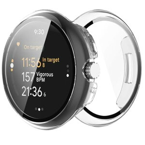 Yaodle For Pixel Watch 3 45mm �J�o�[ Pixel Watch 3 �ی�P�[�X PC�f�� �J�o�[ �K���X�t�B������̌^ �S�ʕی� ��d�\�� �h�o ���{���Ɏq�� �L�Y�h�~ �y��(45mm,�N���A)