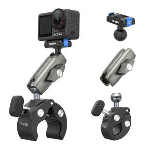 TELESIN DJI Osmo Action 5 Pro/4/3�p �N�����v�}�E���g ���C�N�C�b�N�����[�X ���]�� �o�C�N �}�E���g ���@�\�J�����N�����v �A���~�j�E�������� 360°��] �}�W�b�N�A�[�� DJI Osmo Action 5 pro 4 3 Osmo 360 