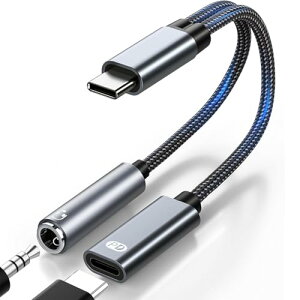 2in1 USB Type C to 3.5mm �P�[�u�� �C���z���ϊ��A�_�v�^ ��� �[�d�������y�Đ� DAC���� PD 60W �����[�d Hi-Fi���� ���ϋv �i�C�����҂� �d�b/���ʒ���/���y�Ή� i-Phone16 Galaxy Pixel 8 iPad Pro/Air���K�p