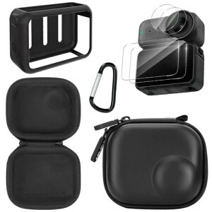 5in1For DJI Osmo Nano �p�ی�P�[�X�Z�b�g PU���U�[���[�o�b�O+�V���R���P�[�X+�K���X�t�B����(2��)+�����Y�t�B���� (2��) + �����t�b�N �S�ʕی� �J�����A�N�Z�T���[