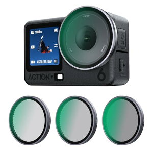 CYNOVA Osmo Action 6 �t�B���^�[ ND8+ND16+ND32 3���Z�b�g,�Ή� DJI Osmo Action 6 ND�t�B���^�[,�����t�B���^�[ ���w�R�[�e�B���OHD���w�K���X,�����ܗ� �����Y�ی� �����ȒP,Osmo Action 6 �A�N�Z�T���[