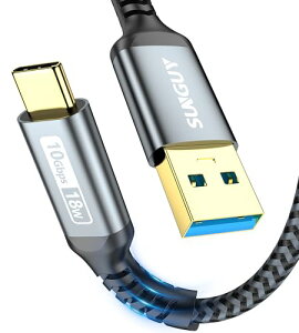 SUNGUY USB3.1 Gen2 USB Type C �P�[�u�� 0.5M USB-A & USB-C 10Gbps�����f�[�^�]�� �^�C�vc �P�[�u�� �Z�� Android Auto�Ή� �ő�3A�}���[�d �����b�L�R�l�N�^ �i�C�����҂� iPhone16/15�V���[�Y�AiPad