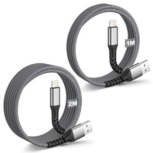 iPhone �[�d�P�[�u�� 1m+2m 2�{�Z�b�g,[MFi �F��]���C�g�j���O�P�[�u�� �A�C�t�H�� �[�d�P�[�u�� �}���[�d �����f�[�^�]�� �f���h�~ lightning �P�[�u�� �[�d�R�[�h Apple iPhone 14/ 14 Pro / 13 / 13 Pro/ 12 / 1