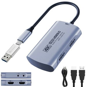 Guermok HDMI �L���v�`���[�{�[�h �Q�[���p USB-C 4K60FPS�E2K120FPS�^�� 4K60�p�X�X���[ ��x�� Switch�Ή�