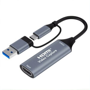 HDMI �L���v�`���[�{�[�h 2in1 Type C���^�y�� �L���v�`�� �r�f�I�^�� Switch UVC �Ή� 4K@30Hz 4K���́�1080P�o�� Type C/USB A/USB C �Q�[���^�� ���C�u�z�M PS5 for iPad iPhone Xbox XSplit OBS Potplayer Studio OS17 Mac Windo