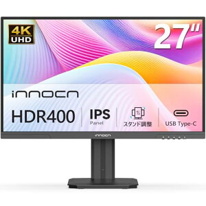 INNOCN 27�C���` ���j�^�[ 4K UHD (3840 x 2160) IPS����� 100% sRGB HDR400 �c����] VESA�K�i �u���[���C�g�y�� �Ɨp �r�W�l�X �@�l Type-C 65W DP/HDMI2.0 �Ή� 27D1U
