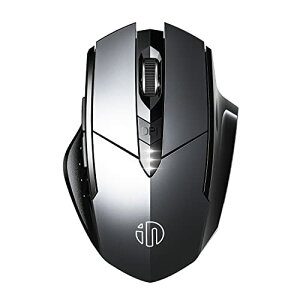 INPHIC �[�d�����C�����X�}�E�X �É��N���b�N�m�d�r�c�ʕ\���n USB 2.4G �����}�E�X �m�[�gPC�E�f�X�N�g�b�v�Ή� 6�{�^�� 2400DPI�E4�i�K���� �O���[