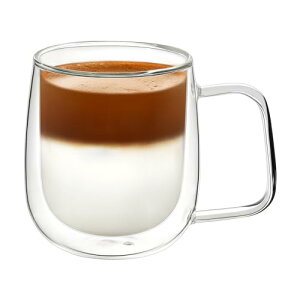 VKCHEF �_�u���E�H�[�� �O���X�J�b�v 300ml 1�� ��d�\�� �ϔM�K���X �R�[�q�[�J�b�v �O���X �}�O�R�b�v ������� �e�B�[�J�b�v �ۉ� �ۗ� ���I���Ȃ� �M�t�g �K���X�H�� �H��@�Ή�