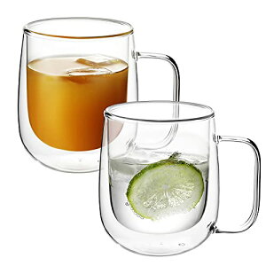 VKCHEF �_�u���E�H�[�� �O���X�J�b�v 300ml ��d�\�� �ϔM�K���X �}�O�J�b�v �e�B�[�J�b�v �^���u���[ �ۉ� �ۗ� �G�X�v���b�\ �J�N�e�� �h�����N ���� �R�[�q�[�J�b�v ������� 2�Z�b�g �H�� 