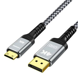 DisplayPort to Mini HDMI�P�[�u�� 1M�A4K@60Hz UHD�A�f�X�N�g�b�v�A�m�[�gPC�A�|�[�^�u�����j�^�[�AAMD�ANVIDA�AARZ0PA�A�v���W�F�N�^�[�A�~�jPC�Ή� DP to Mini HDMI�P�����P�[�u��