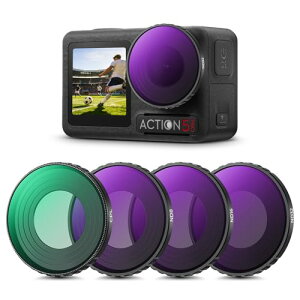 K&F CONCEPT DJI Osmo Action 4/5 PRO �p�t�B���^�[�Z�b�g(CPL+ND8+ND16+ND32) ND�t�B���^�[ ����