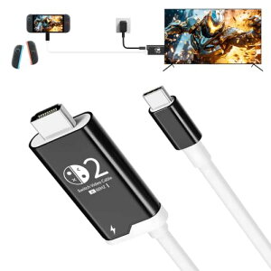 Amzhfeng Switch 2�h�b�N�P�[�u�� 4K/60Hz/PD100W�Ή�/���ڂ�TV�o�� Type-C to HDMI�ϊ� �e���r�ڑ��o��