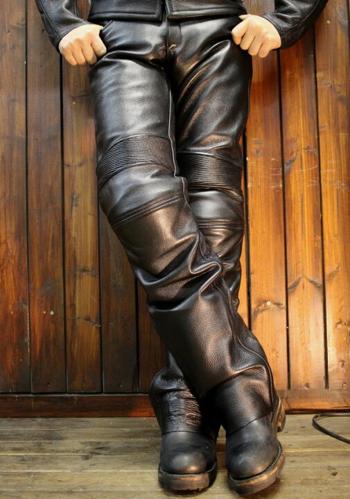 KADOYA（カドヤ）k'S leather TCS-PANTS 膝カップ付き ブーツアウト レザーパンツ 革パンツ ビッグサイズ 3L  History ヒストリー