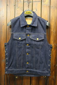 KADOYA(カドヤ)　BIKER DENIM VEST 3　バイカーデニムベスト3　Gベス