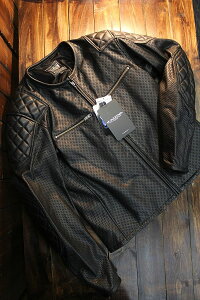 KADOYA (カドヤ) 【PL-EVO PLエボ】パンチングレザージャケット  パデッドライダース パンチングレザーシングルライダース カラー:ブラック サイズ:M/L/LL