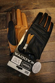 KADOYA(カドヤ)　ROX GLOVE - PL ロックスグローブ パンチングレザーグローブ　カラー：ブラック/ブラウン　サイズ：サイズ：M,L,LL,レディースM,レディースL