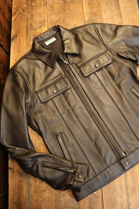 楽天市場】【KADOYA LEATHER TRACKER JACKET 】レザートラッカー 