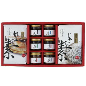 香川 宝食品 釜めしの素＆小豆島佃煮セット ( 帆立めしの素230g、じゃこめしの素230g、伊勢志摩のり60g、小豆島生のり60g、しその実若布40g、ごま昆布40g、子持ち木くらげ30g、かつお生姜35g ) ｜ ギフト